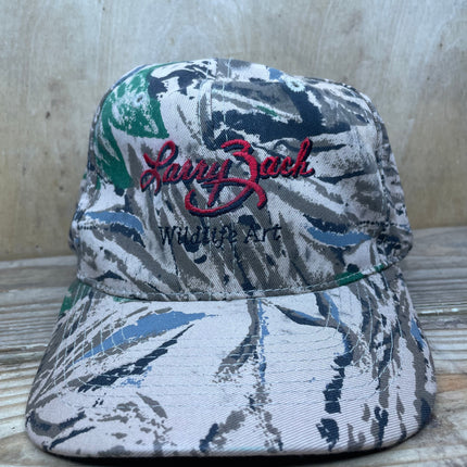 Vintage Larry Bach Wildlife Art Camouflage SnapBack Hat Cap