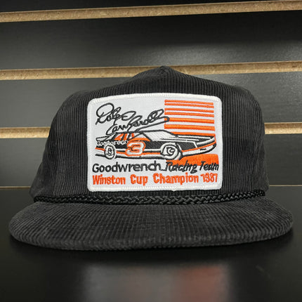 Custom Dale Earnhardt Vintage Black Rope Corduroy Zip Back Cap Hat