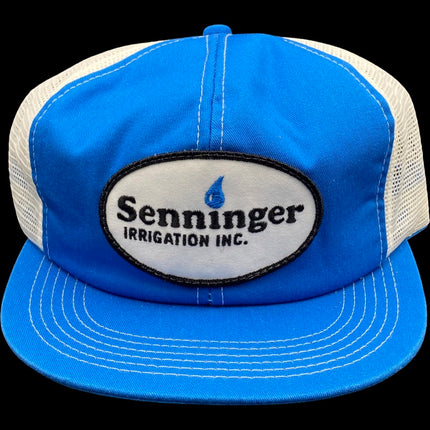 Vintage Senninger irrigation Mesh Snapback Trucker Hat K-Brand Products Made in USA