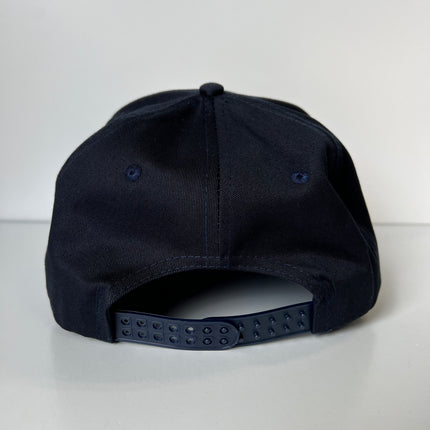 Custom Mobilgas Oil Vintage Navy Snapback Hat Cap with rope