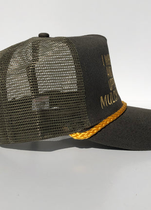 I wheel milfs and toss in upper decky mulch piles ferda custom embroidered SnapBack olive and gold rope mesh SnapBack