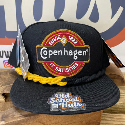 Custom It Satisfies patch Double Rope Black Snapback Cap Hat