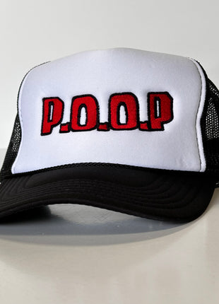 POOP FUNNY Black Mesh SnapBack Trucker Cap Custom Embroidered Hat Instagram, YouTube and TikTok Collab Merch Potent Frog