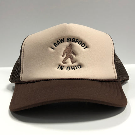 I Saw Bigfoot In Ohio custom Strapback embroidered SnapBack trucker mesh hat cap