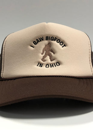 I Saw Bigfoot In Ohio custom Strapback embroidered SnapBack trucker mesh hat cap
