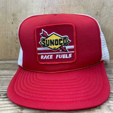 Vintage Sunoco Fuel Racing Mesh Trucker SnapBack Hat Cap