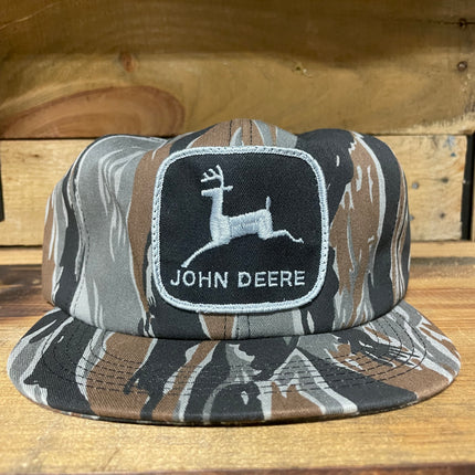 Vintage John Deere Camo SnapBack Hat Cap K Brand Product Made in USA
