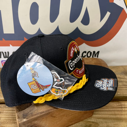 Custom It Satisfies patch Double Rope Black Snapback Cap Hat