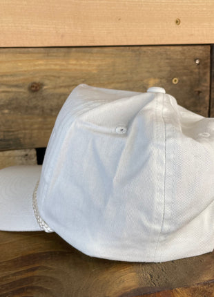 I’d Rather Be Fishing glow in the dark fish Vintage Curve Brim Rope Snapback White Cap Hat Custom Embroidered