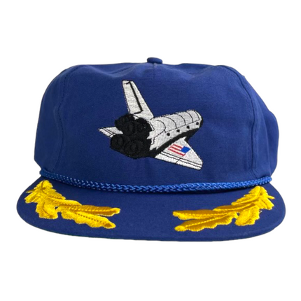 Space Shuttle Goldleaf Blue Rope Golf Strapback Cap Hat Custom Embroidery