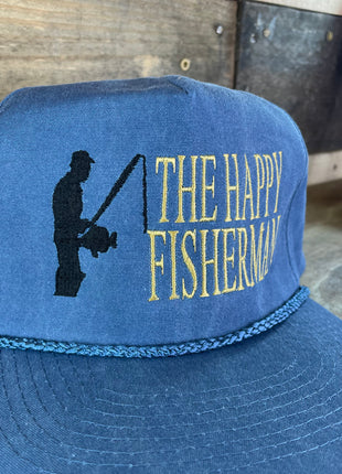 The Happy Fisherman Sky Blue Golf Rope Snapback Cap Hat Custom Embroidered