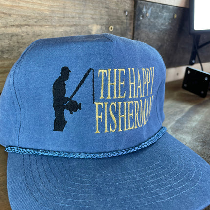 The Happy Fisherman Sky Blue Golf Rope Snapback Cap Hat Custom Embroidered