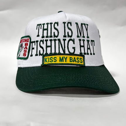 This is my fishing hat all over fishing patches on SnapBack Hat Cap