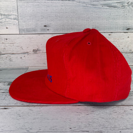 Vintage Skiapache Mountain Red corduroy Zipback hat cap FITS SMALL