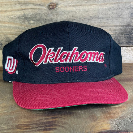 Vintage Oklahoma Sooners Sports Specialties Script Snapback Hat Cap – Old  School Hats