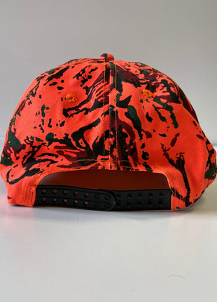 Deer scene Vintage Orange Camouflage Snapback Hat Cap Custom Embroidery