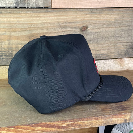 Custom Texas Tech Raiders Vintage Black Rope Snapback Cap Hat