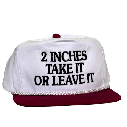 2 Inches Take it or Leave it Vintage SnapBack Hat Cap with Rope Custom Embroidery