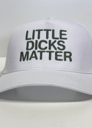 Little Dicks Matter Vintage White SnapBack Hat Cap Custom Embroidery