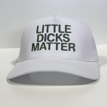 Little Dicks Matter Vintage White SnapBack Hat Cap Custom Embroidery