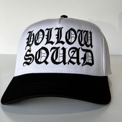 OFFICIAL HOLLOW SQUAD Xavier Wulf COLLAB White Crown Black Brim SnapBack Cap Hat Custom Embroidered