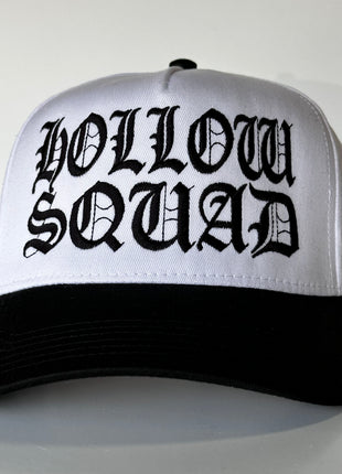 OFFICIAL HOLLOW SQUAD Xavier Wulf COLLAB White Crown Black Brim SnapBack Cap Hat Custom Embroidered