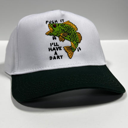 F IT I’LL HAVE A DART FUNNY FISHING Trucker SnapBack Cap Hat Custom Embroidered
