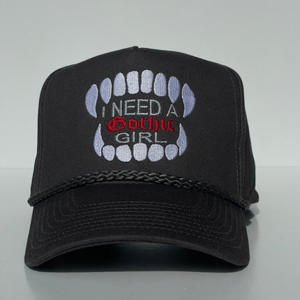 I Need A Gothic Girl Custom Embroidered Vintage SnapBack meme Cap Hat
