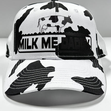 MILK ME DADDY COW PRINT SnapBack Cap Hat Funny Heat Transfer print