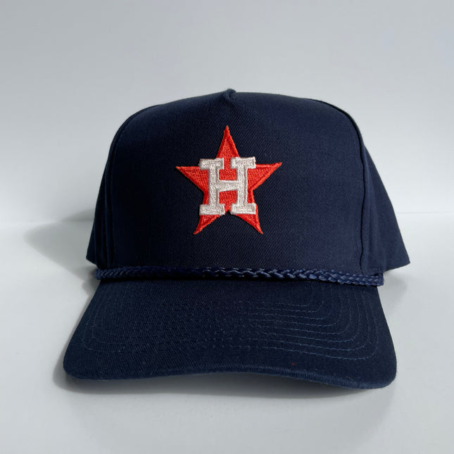 Custom Astros Vintage Navy Blue Rope Snapback Cap Hat
