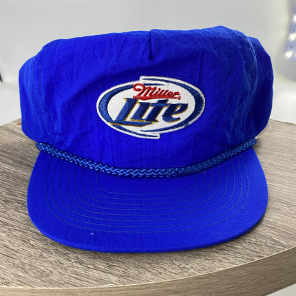 Custom Miller lite beer vintage nylon blue rope Snapback cap hat( ready to ship)