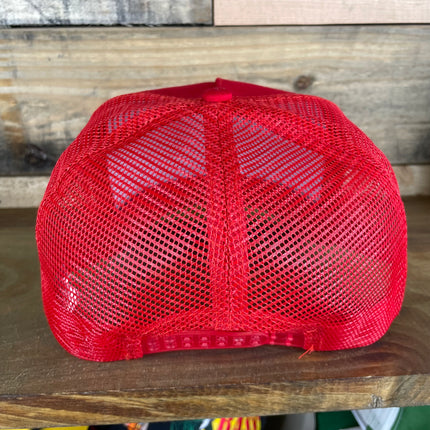 Custom Oklahoma Sooners Vintage Patch Red Mesh Trucker Snapback Cap Hat