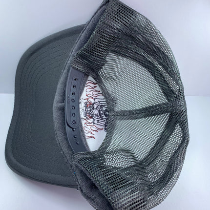 Iggy Man Mini Hog Vintage Gray White Mesh Snapback Hat Cap Custom Embroidered