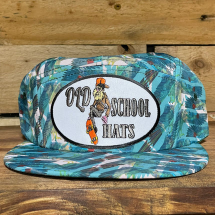 Custom Old School Hats Skateboard Vintage 5 Panel Snapback Hat Cap