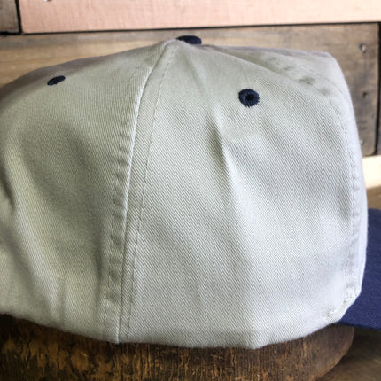 Dig Bick Vintage Tan Navy Brim Strapback cap hat Custom Embroidery