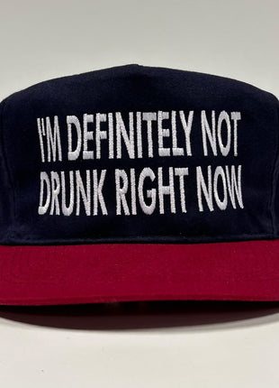IM DEFINITELY NOT DRUNK RIGHT NOW Vintage Strapback Cap Hat Eustom Embroidered