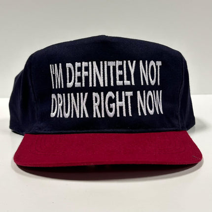 IM DEFINITELY NOT DRUNK RIGHT NOW Vintage Strapback Cap Hat Eustom Embroidered