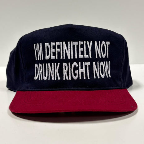 IM DEFINITELY NOT DRUNK RIGHT NOW Vintage Strapback Cap Hat Eustom Embroidered