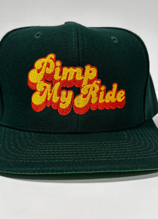 PIMP IT Green Wool Vintage SnapBack Baseball Cap Hat Green Under Brim Custom Embroidered