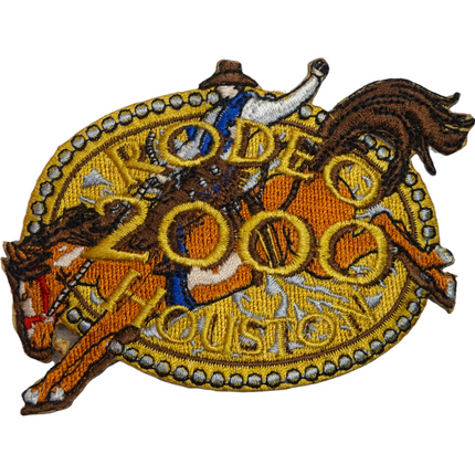 Vintage Houston Rodeo 2000 Logo 3.5" x 2.5" Sew On Oval Patch