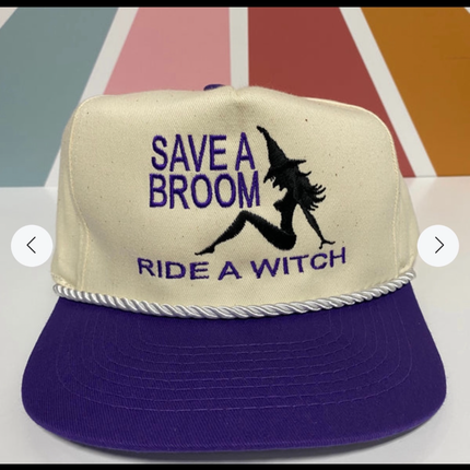 Save a broom ride a witch Snapback hat cap custom embroidery