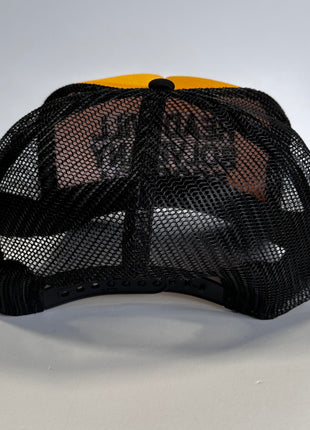 Head Will Solve Any Problem Vintage Orange Black Mesh Trucker SnapBack Hat Cap Custom Embroidery