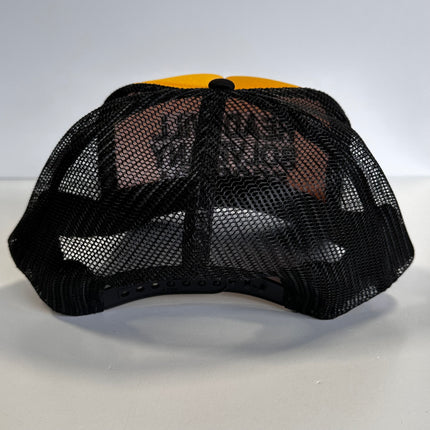 Head Will Solve Any Problem Vintage Orange Black Mesh Trucker SnapBack Hat Cap Custom Embroidery