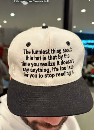 The Funniest thing about this hat custom embroidered vintage Strapback cap hat meme funny