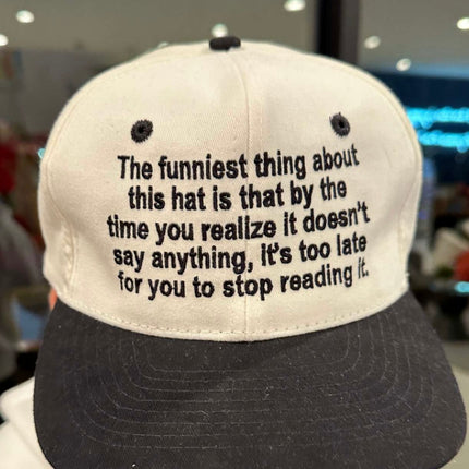 The Funniest thing about this hat custom embroidered vintage Strapback cap hat meme funny