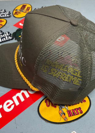 Rowdy Roger Official Trust Me I’m A Mechanic Old School Hats Garage Mesh Snapback Hat with Yellow Rope