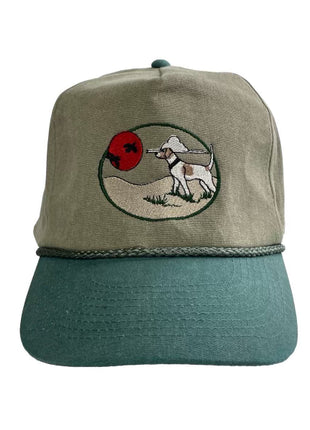 OSH Hunting Dog Scenery Duck Rope Tall Crown Snapback Cap Hat Custom Embroidered