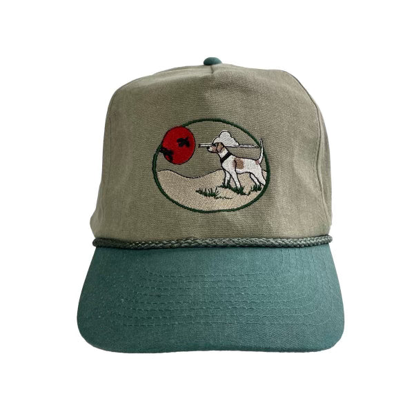 OSH Hunting Dog Scenery Duck Rope Tall Crown Snapback Cap Hat Custom Embroidered