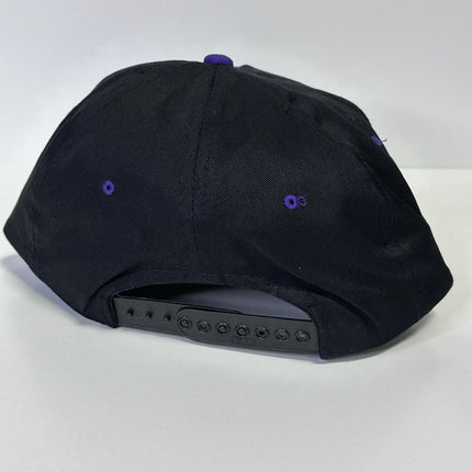 Custom TCU Vintage BLACK Purple SnapBack Cap Hat