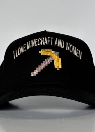 I love Minecraft and Women SnapBack Funny Cap Hat Custom Embroidered Hutchbucketz Collab